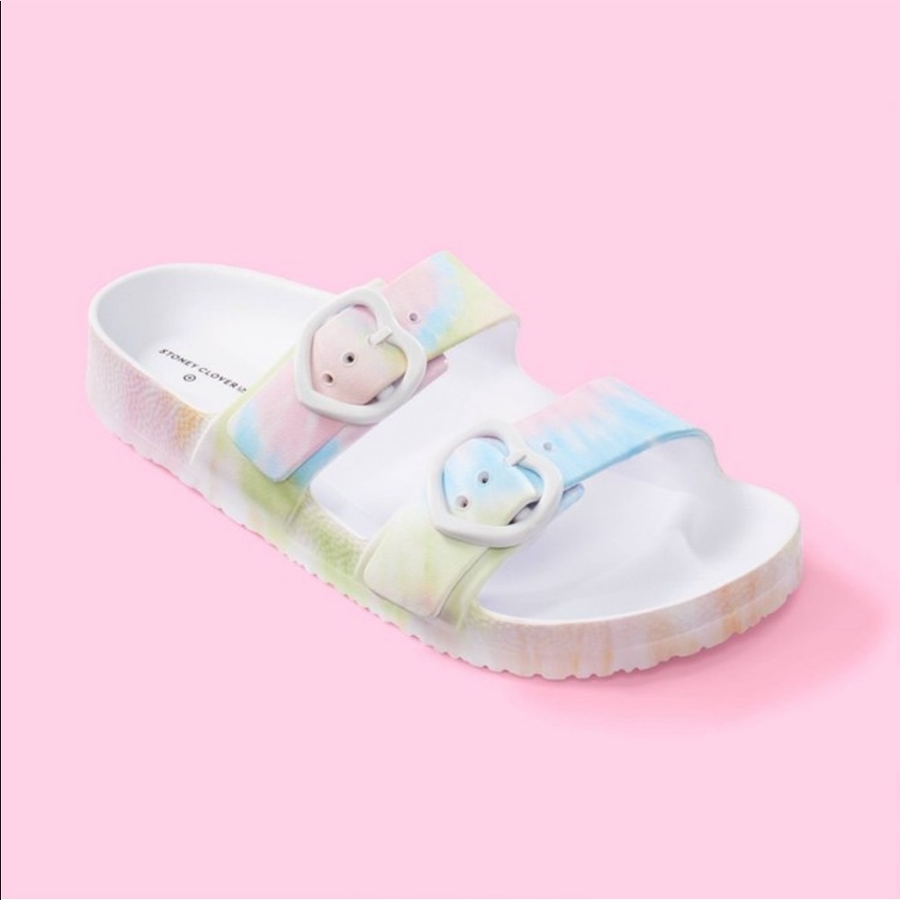 Stoney Clover Lane x Target Rainbow Tie-Dye Slide Sandals - Size 8